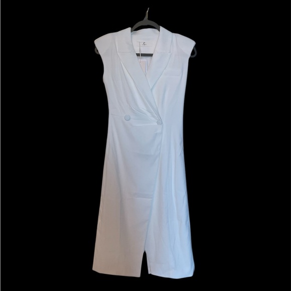Commense Cream Wrap Knee-Length Dress - Picture 5 of 5